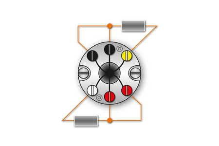 Abb. 6: 2xPt100 3-Leiterschaltung - schwarz/gelb, rot/weiß